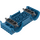 LEGO Donker Azuurblauw Voertuig Basis 8 x 16 x 2.5 met Dark Stone Grijs Wiel Holders met 3 gaten (18937)