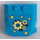 LEGO Dark Azure Wedge 4 x 4 Curved with Yellow Flowers and Cog Wheels Sticker (45677)