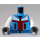 LEGO Mørk Azure Kvinde med Mørk Azure Zipped Jakke Minifig Torso (973 / 76382)