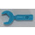 LEGO Donker azuurblauw Wrench met Open Einde met 3 ribbelhandvat