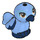 LEGO Bleu foncé Oiseau avec Feet Together avec Medium Bleu Corps et Brown Yeux (36378)