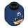 LEGO Dark Blue Captain America Head (Recessed Solid Stud) (10326 / 11436)