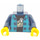 LEGO Donkerblauw Checkered Jasje met Banaan Shirt Torso (973 / 76382)