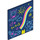 LEGO Bleu foncé Verre for Cadre 1 x 6 x 6 avec Rainbow et Chalk Drawings (42509 / 104476)