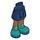 LEGO Donkerblauw Heup met Basic Gebogen Rok met Donker turquoise Boots met Gold Buckles met dik scharnier (35634)