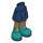 LEGO Bleu foncé Hanche avec Basic Incurvé Skirt avec Dark Turquoise Boots avec Gold Buckles avec charnière épaisse (35634)