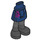 LEGO Dark Blue Hip with Basic Curved Skirt with Magenta Scarf End and Black Boots with Thick Hinge (35614)