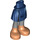LEGO Dunkelblau Hüfte mit Basic Gebogen Skirt mit Medium Stone Grau und Flesh Boots mit dickem Scharnier (35614)