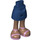 LEGO Dunkelblau Hüfte mit Basic Gebogen Skirt mit Pink Sandals mit dünnem Scharnier (2241)