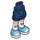 LEGO Dark Blue Hip with Rolled Up Shorts with Blue Shoes with White Laces with Thick Hinge (35557)