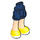 LEGO Azul oscuro Cadera con Rolled Arriba Pantalón corto con Amarillo Shoes con Blanco Laces con bisagra gruesa (11403 / 35557)