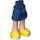 LEGO Donkerblauw Heup met Rolled Omhoog Korte broeken met Geel Shoes met Wit Laces met dik scharnier (11403 / 35557)