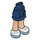 LEGO Dark Blue Hip with Short Double Layered Skirt with Blue and White Shoes with Medium Azure Laces (35629 / 92818)