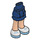 LEGO Dunkelblau Hüfte mit Kurz Doppelt Layered Skirt mit Blau und Weiß Shoes mit Medium Azure Laces (35629 / 92818)