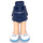 LEGO Dunkelblau Hüfte mit Kurz Doppelt Layered Skirt mit Blau und Weiß Shoes mit Medium Azure Laces (35629 / 92818)