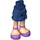 LEGO Donkerblauw Heup met Kort Dubbele Layered Rok met Lavendel Open Shoes met Ankle Straps (23898 / 35624)