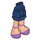 LEGO Dark Blue Hip with Short Double Layered Skirt with Lavender Open Shoes with Ankle Straps (23898 / 35624)