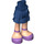 LEGO Donkerblauw Heup met Kort Dubbele Layered Skirt met Lavender Open Shoes met Ankle Straps (23898 / 35624)