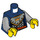 LEGO Donkerblauw Middeleeuws Chainmail Torso met Kroon logo (973 / 76382)