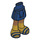 LEGO Dark Blue Minidoll Hip with Curved Skirt with Gold Boots and Dark Blue Stripes (Thick Hinge) (35634)