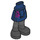 LEGO Dark Blue Minidoll Hip with Curved Skirt with Magenta Scarf End and Black Boots (Thick Hinge) (35614)