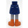 LEGO Dark Blue Minidoll Hip with Curved Skirt with Medium Stone Gray and Flesh Boots (Thick Hinge) (35614)