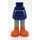 LEGO Dark Blue Minidoll Hip with Curved Skirt with Medium Stone Gray and Flesh Boots (Thick Hinge) (35614)