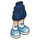 LEGO Blu scuro Minidoll Fianco con Rolled Su Pantaloncini con Blu Shoes con Bianco Laces (cerniera spessa) (35556 / 35557)