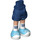 LEGO Blu scuro Minidoll Fianco con Rolled Su Pantaloncini con Blu Shoes con Bianco Laces (cerniera spessa) (35556 / 35557)