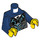 LEGO Dark Blue Minifig Torso with Silver and Medium Azure Body Armor with Ultra Agents Logo, Black Tie (973 / 76382)