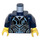 LEGO Donkerblauw Minifiguur Torso met Zilver en Medium azuurblauw Body Pantser met Ultra Agents logo, Zwart Tie (973 / 76382)