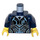 LEGO Dark Blue Minifig Torso with Silver and Medium Azure Body Armor with Ultra Agents Logo, Black Tie (973 / 76382)