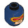 LEGO Dark Blue Minifigure Head with Mask, Light Flesh skin, and Gold &amp; Red Visor (Recessed Solid Stud) (3626 / 18318)