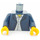 LEGO Bleu Foncé Minifigurine Torse Open Veste avec Collier over Blanc Buttoned Chemise (76382 / 88585)