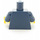 LEGO Dark Blue Minifigure Torso Open Jacket with Collar over White Buttoned Shirt (76382 / 88585)