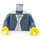 LEGO Dark Blue Minifigure Torso Open Jacket with Collar over White Buttoned Shirt (76382 / 88585)