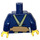 LEGO Dark Blue Minifigure Torso Work Shirt with Olive Safety Straps and Orange Belt (973 / 76382)