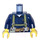 LEGO Dark Blue Minifigure Torso Work Shirt with Olive Safety Straps and Orange Belt (973 / 76382)