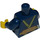 LEGO Blu scuro Minifigure Busto Work Maglietta con Olive Safety Straps e Arancione Cintura (973 / 76382)