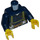 LEGO Dark Blue Minifigure Torso Work Shirt with Olive Safety Straps and Orange Belt (973 / 76382)