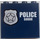 LEGO Dark Blue Panel 1 x 4 x 3 with &#039;POLICE&#039; and &#039;60008&#039; and Silver Badge (Left) Sticker with Side Supports, Hollow Studs (60581)