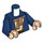 LEGO Bleu foncé Pippin - Reddish Brown Casquette Minifig Torse (973 / 76382)