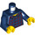 LEGO Bleu foncé Plaid Button Shirt Minifig Torse (973 / 76382)