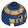 LEGO Dark Blue Round Brick 2 x 2 Dome Top (Undetermined Stud - To be deleted) with Metallic Gold (R8-B7) (95077)