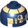 LEGO Dark Blue Round Brick 2 x 2 Dome Top (Undetermined Stud - To be deleted) with Metallic Gold (R8-B7) (95077)