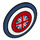 LEGO Dark Blue Round Shield with Curved Face with Union Jack Flag and Red and White Rings (75902)