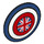 LEGO Donkerblauw Schild met Gebogen Gezicht met Union Jack Vlag en Rood en Wit Rings (75902)