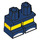LEGO Bleu foncé Court Jambes avec Jaune stripe et blanc Feet (38364 / 41879)