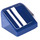 LEGO Donkerblauw Helling 1 x 1 (31°) met Wit Strepen Links Sticker (50746)