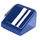 LEGO Donkerblauw Helling 1 x 1 (31°) met Wit Strepen Sticker (50746)